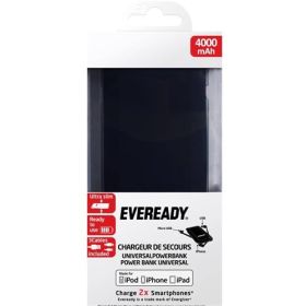 Powerbank Eveready 4000mAh com Lightning e Micro USB - Preto