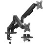 Soporte de Mesa con Contrapeso para 2 Monitores Aisens DT32TSR-357/ Giratorio/ Inclinable/ hasta 9kg