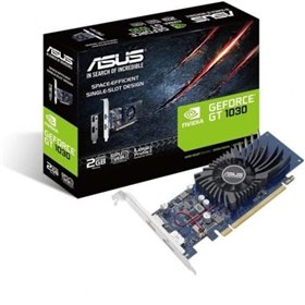 Placa de vídeo Asus GeForce GT 1030/ 2 GB GDDR5/ Compatível com perfil baixo Tarjeta Gráfica Asus GeForce GT 1030/ 2GB GDDR5/ Compatible con Perfil Bajo