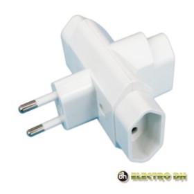 Ficha Elétrica Tripla 3 Saídas Euro