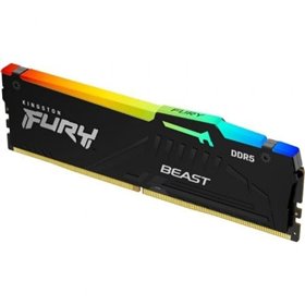 Memoria RAM Kingston FURY Beast RGB 16GB/ DDR5/ 6400MHz/ 1.4V/ CL32/ DIMM