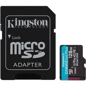 Tarjeta de Memoria Kingston CANVAS Go! Plus 128GB microSD XC con Adaptador/ Clase 10/ 200MBs