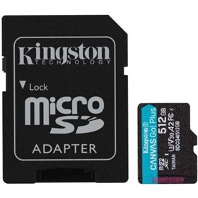 Tarjeta de Memoria Kingston CANVAS Go! Plus 512GB microSD XC con Adaptador/ Clase 10/ 200MBs