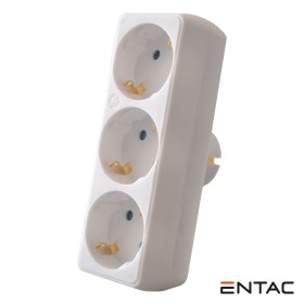 Tomada Elétrica C/ 3 Saídas Branco Entac