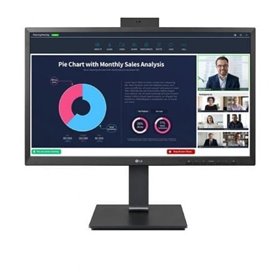 Monitor profissional LG 24BP75CP-B 23,8"/ Full HD/ Webcam/ Multimídia/ Altura ajustável/ Preto Monitor Profesional LG 24BP75CP-B 23.8"/ Full HD/ Webcam/ Multimedia/ Regulable en altura/ Negro