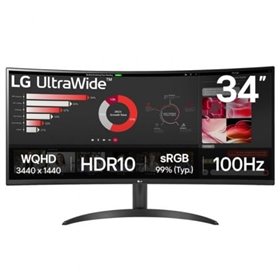 Monitor Profesional Ultrapanorámico Curvo LG 34WR50QK-B 34"/ WQHD/ Negro