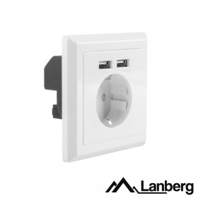Tomada Elétrica Superfície C/ 2 Portas Usb Branco Lanberg