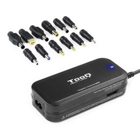 Cargador de Portátil TooQ TQLC-90BS02M/ 90W/ Manual/ 12 Conectores/ Voltaje 15-24V/ 1 USB