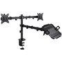 Soporte de Mesa para 2 Monitores y 1 Portátil TooQ DB1202TN-B/ Giratorio/ Inclinable/ hasta 9kg