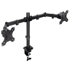 Soporte de Mesa para 2 Monitores TooQ DB1802TN-B/ Giratorio/ Inclinable/ hasta 8kg