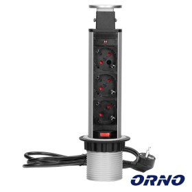 Tomada Elétrica C/ 3 Saídas P/ Secretária Orno