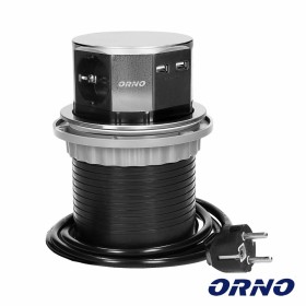 Tomada Elétrica C/ 3 Saídas E 2 Usb P/ Secretária Orno