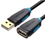 Extensão USB 2.0 Vention CBCBF, USB Macho - USB Fêmea, 1m, Preto