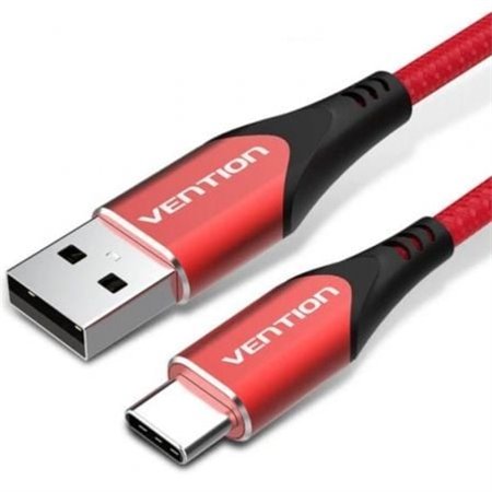 Cabo USB 2.0 Tipo-C Vention CODRF, USB Tipo-C Macho - USB Macho, 480Mbps, 1m, Vermelho
