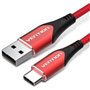Cabo USB 2.0 Tipo-C Vention CODRF, USB Tipo-C Macho - USB Macho, 480Mbps, 1m, Vermelho