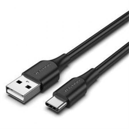 Cabo USB 2.0 Tipo-C Vention CTHBF, USB Tipo-C Macho - USB Macho, Até 60W, 480Mbps, 1m, Preto