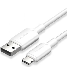 Cabo USB 2.0 Tipo-C Vention CTQWF, USB Tipo-C Macho - USB Macho, Até 60W, 480Mbps, 1m, Branco