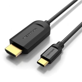 Cabo Conversor HDMI 1.4 4K Vention CGUBH, USB Tipo-C Macho - HDMI Macho, 2m, Preto