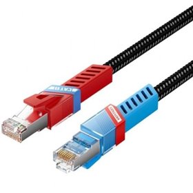 Cabo de Rede RJ45 SFTP Vention IKJBF Cat.8, Gaming, 1m, Preto