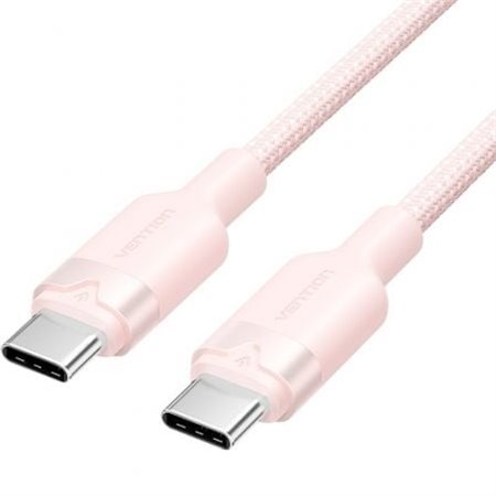 Cabo USB 2.0 Tipo-C 3A Vention TRDPH, USB Tipo-C Macho - USB Tipo-C Macho, Até 60W, 480Mbps, 2m, Rosa