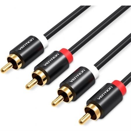Cabo Stereo Vention VAB-R06-B150, 2x RCA Macho - 2x RCA Macho, 1.5m, Preto