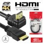 Cabo Hdmi Dourado Macho / Macho 2.0 4K Preto 3M 90º