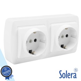Tomada Elétrica Dupla Superfície C/ Terra Solera
