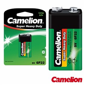 PILHA ZINCO-CARVÃO 9V/6LR61 400MA 1X BLISTER CAMELION