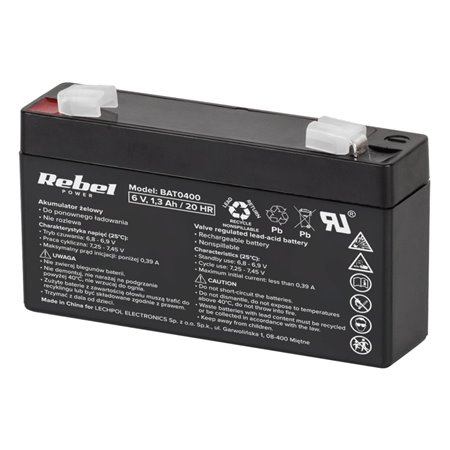 Bateria Chumbo 6V 1.3A REBEL