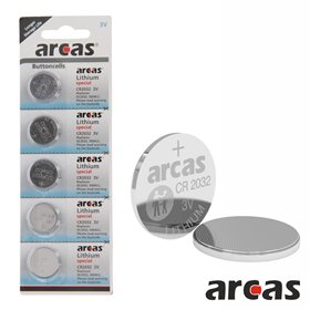 Pilha Lítio Botão Cr2032 3v 210ma 5x Blister ARCAS