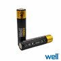 Pilha Lítio 10440 Recarregável AAA 1.5V 400mAh C/ USB-C x2