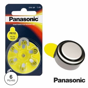 PILHA BOTÃO PR10/PR230/PR536 1.4V 75MA BLISTER 6X PANASONIC