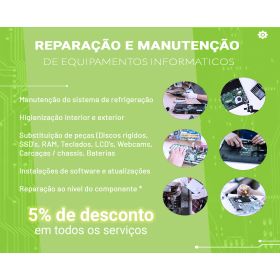 Reparação e manutenção de equipamentos informáticos (Valor sobre orçamento)