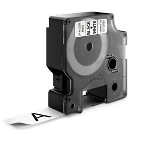Dymo D1 45803 Fita de Etiquetas Original para Rotuladora Texto Preto sobre Fundo Branco Largura 19mm x Comprimento 7m