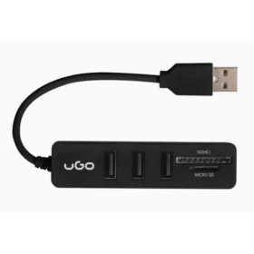HUB USB 2.0 Maipo HU200 com 3 Portas e Leitor de Cartões SD/Micro SD - uGo - UHU-1551