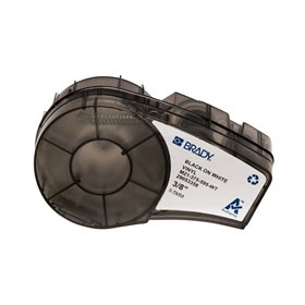 Brady M21-375-595-WT Cinta de Etiquetas Original Vinilo - Texto Negro sobre Fondo Blanco - Ancho 9,53mm x 6,40m