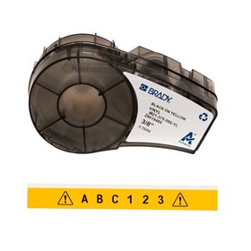Brady M21-375-595-YL Cinta de Etiquetas Original Vinilo - Texto Negro sobre Fondo Amarillo - Ancho 9.53mm x 6,40m