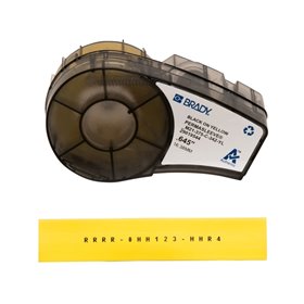 Brady M21-375-C-342-YL Cinta de Etiquetas Original Termocontractiles PermaSleeve - Texto Negro sobre Fondo Amarillo - Ancho 16,3