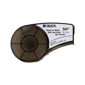 Brady M21-750-427 Cinta de Etiquetas Original de Vinilo - Texto Negro sobre Fondo Blanco - Ancho 19,1mm x 4,30m