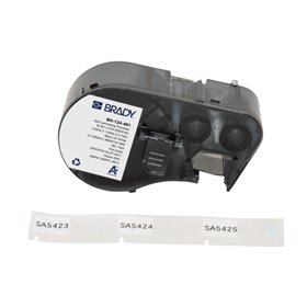Brady M4-124-461 Cinta de Etiquetas Original Poliester Autolaminable para Laboratorio - Texto Negro sobre Fondo Blanco - Ancho 4