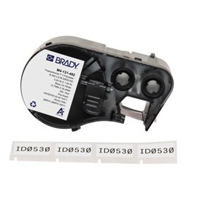 Brady M4-131-492 Cinta de Etiquetas Original Poliester Ultrafinas para Laboratorio - Texto Negro sobre Fondo Blanco - Ancho 25,4