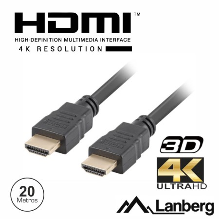 Cabo Hdmi Dourado Macho / Macho 2.0 4K 20M Lanberg