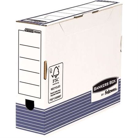 Caixa Fellowes Bankers Box 80mm A4 para Arquivo Final - Montagem Automática Fastfold - Papelão Reciclado com Certificação FSC