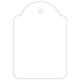 Pacote com 400 etiquetas Apli, 45x65mm - com furo pré-perfurado - com fio de poliéster branco - cor branca