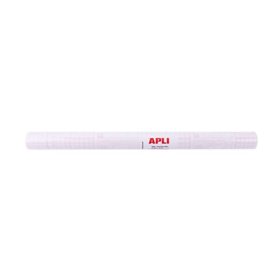 Rolo de polipropileno transparente Apli 3x0,50m 80 mícrons - Adesivo reposicionável - Sistema de fácil remoção - Grade de precis