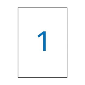 Pacote com 20 etiquetas de poliéster branco Apli, 210 x 297 mm - Adesivo permanente - Bordas retas - Resistentes às intempéries