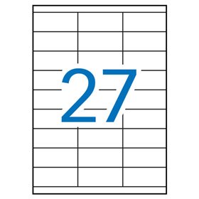 Pacote Apli com 2.700 etiquetas retangulares de 70x30mm - 100 folhas com 27 etiquetas cada - Adesivo permanente - Bordas retas -
