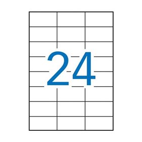 Pacote Apli com 2.400 etiquetas retangulares de 70x37mm - 100 folhas com 24 etiquetas cada - Adesivo permanente - Bordas retas -