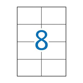 Pacote com 800 etiquetas retangulares Apli, 105x74mm - 100 folhas com 8 etiquetas cada - Adesivo permanente - Bordas retas - Bra