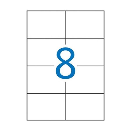 Pacote com 800 etiquetas retangulares Apli, 105x74mm - 100 folhas com 8 etiquetas cada - Adesivo permanente - Bordas retas - Bra